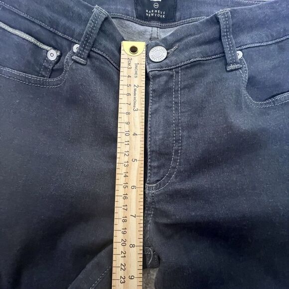 Care Label Cigar Bell Crop Black Jeans Barney’s New York Size 27 Raw Hem - Picture 7 of 9